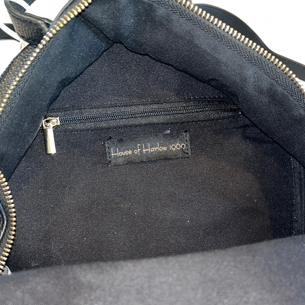 House of Harlow 1960 Black Textured Faux Leather Mini Backpack NWOT - Picture 9 of 10
